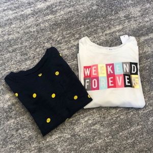 ✔️ NWT✔️ GAP Kids Set of Two girls tees ~ S